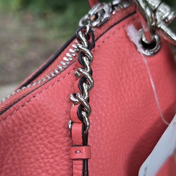 Coach Mia Shoulder Bag - Coral with Scarf - Picture 8 of 9